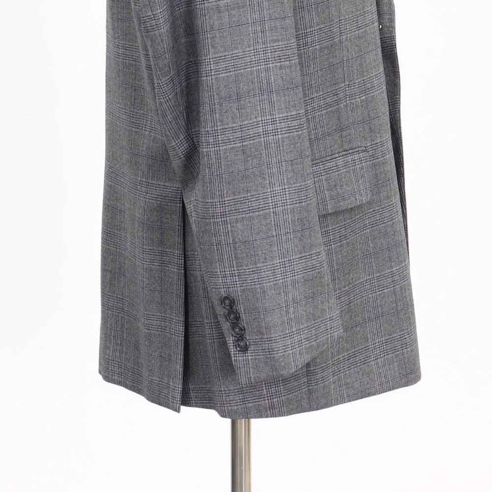 Jos. A. Bank 43R Gray Check 2-Button Sport Coat Blazer Jacket V940